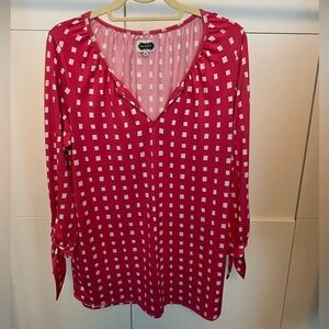 Mud Pie Pink Geometric Blouse M